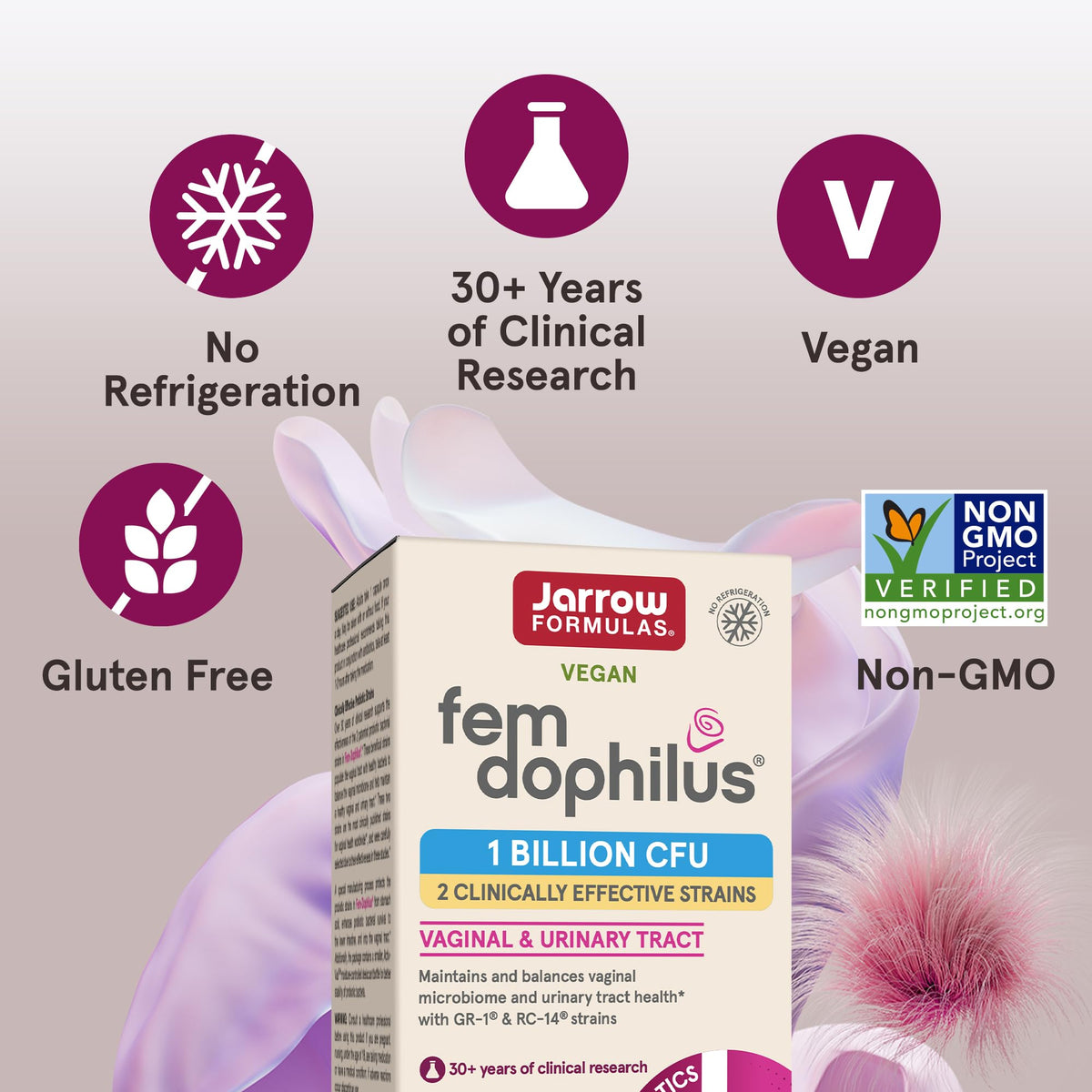 Vue arrière du flacon Jarrow Formulas Fem-Dophilus