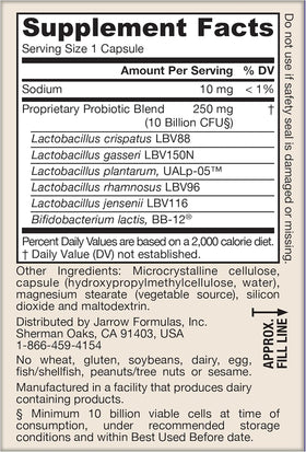 Vue arrière du flacon Jarrow Formulas Fem-Dophilus