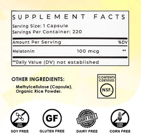 Vue arrière du flacon Lifted Naturals Micro Melatonin