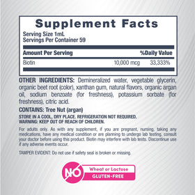 Vue arrière du flacon NeoCell Biotin Liquide