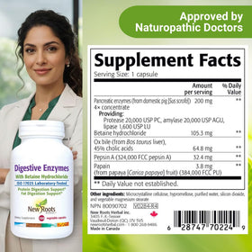 Vue arrière du flacon NEW ROOTS HERBAL Enzymes daily