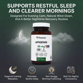 Vue arrière du flacon PRISTINE'S Apigenin 50mg