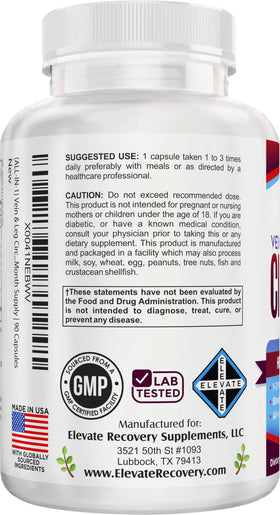 Vue arrière du flacon support use 8-en-1 90 capsules