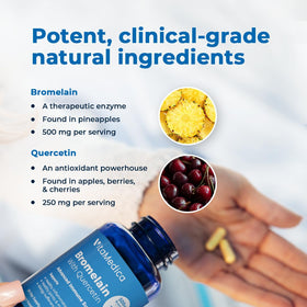 Vue arrière du flacon VitaMedica Bromélaïne & Quercétine