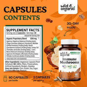 Vue arrière du flacon Wild & Organic avec les ingrédients