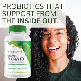 Vue arrière du flacon Youngevity Ultimate Flora FX
