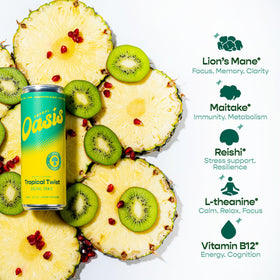 Vue arrière du pack de 4 canettes Tropical Twist