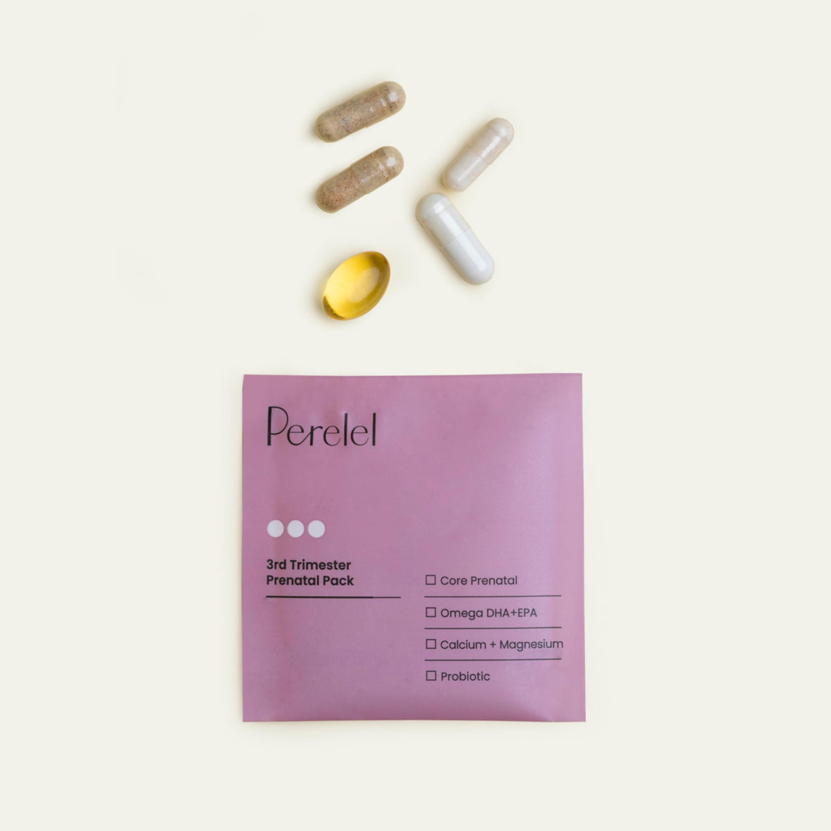 Vue arrière du Pack de Vitamines Prénatales Perelel