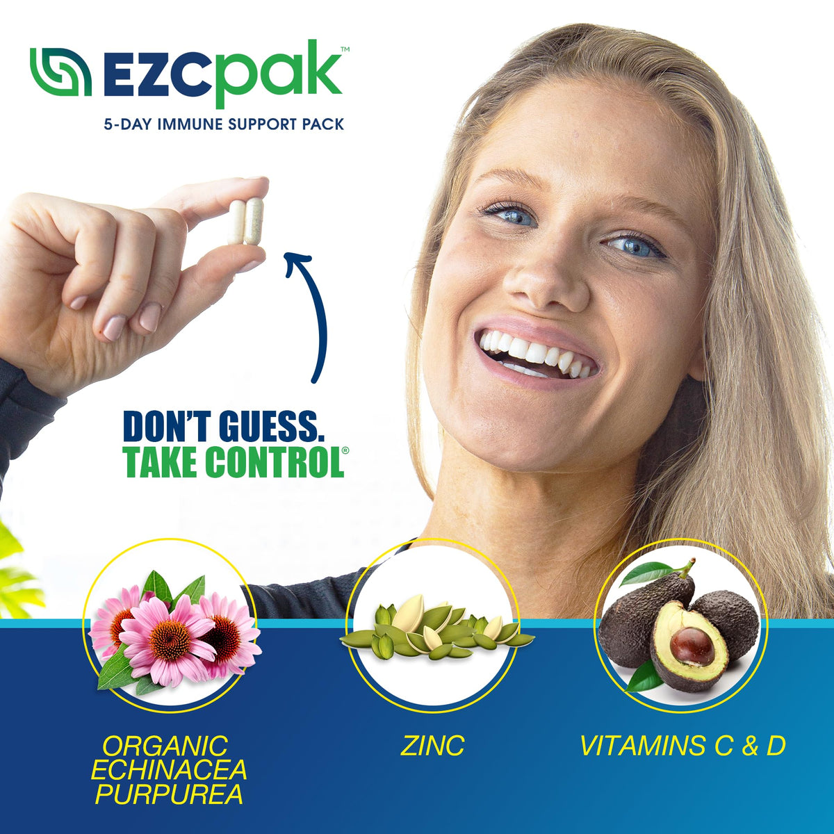 Vue arrière du pack EZC Pak avec informations nutritionnelles