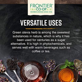 Vue arrière du paquet de Stevia Herb Bio Frontier Co-op