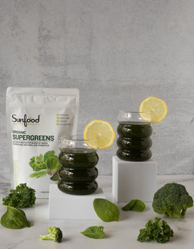 Vue arrière du paquet de Supergreens Bio Sunfood