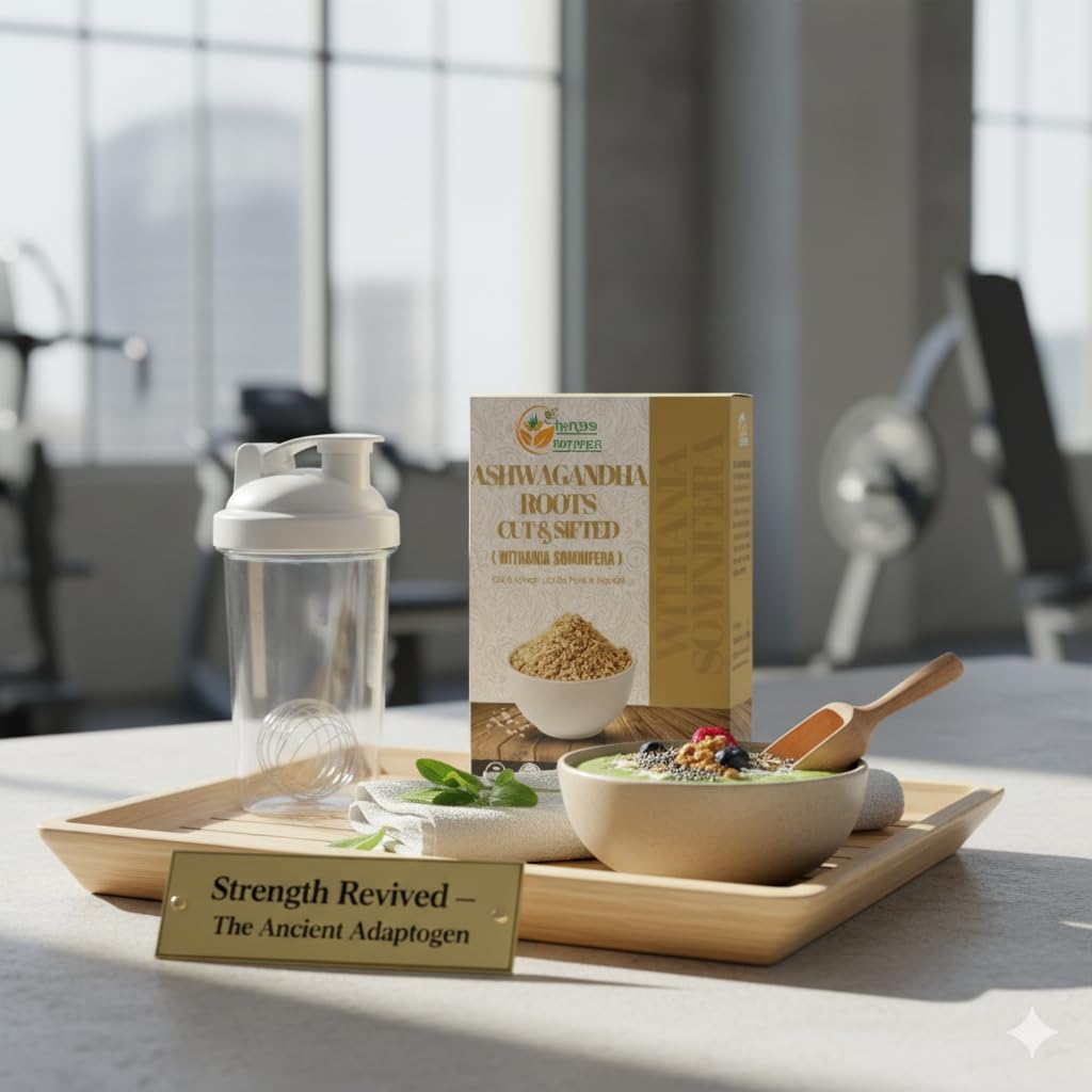 Vue arrière du paquet de thé d'Ashwagandha Herbs Botanica