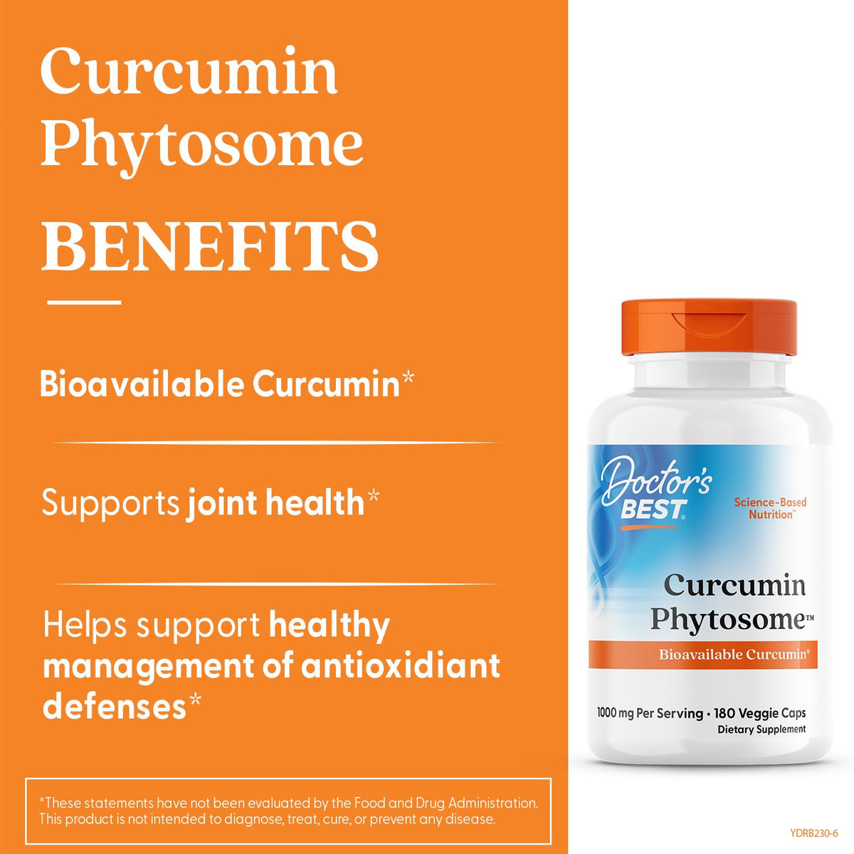 Vue arrière du pot de Curcumin Phytosome Doctor's BEST
