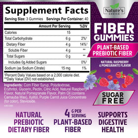 Vue arrière du pot de Gummies de Fibre Nature's Choice
