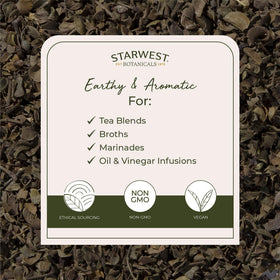 Vue arrière du sac de 472g de feuilles de chaparral Starwest Botanicals