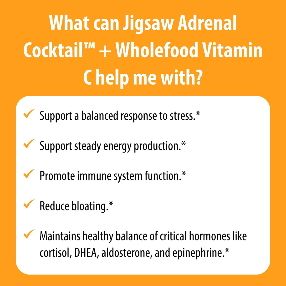 Vue arrière du sachet de Cocktail Adrenal Jigsaw Health
