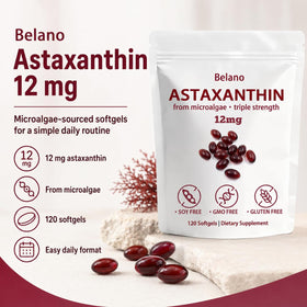 Vue arrière du sachet de gélules Belano Astaxanthin