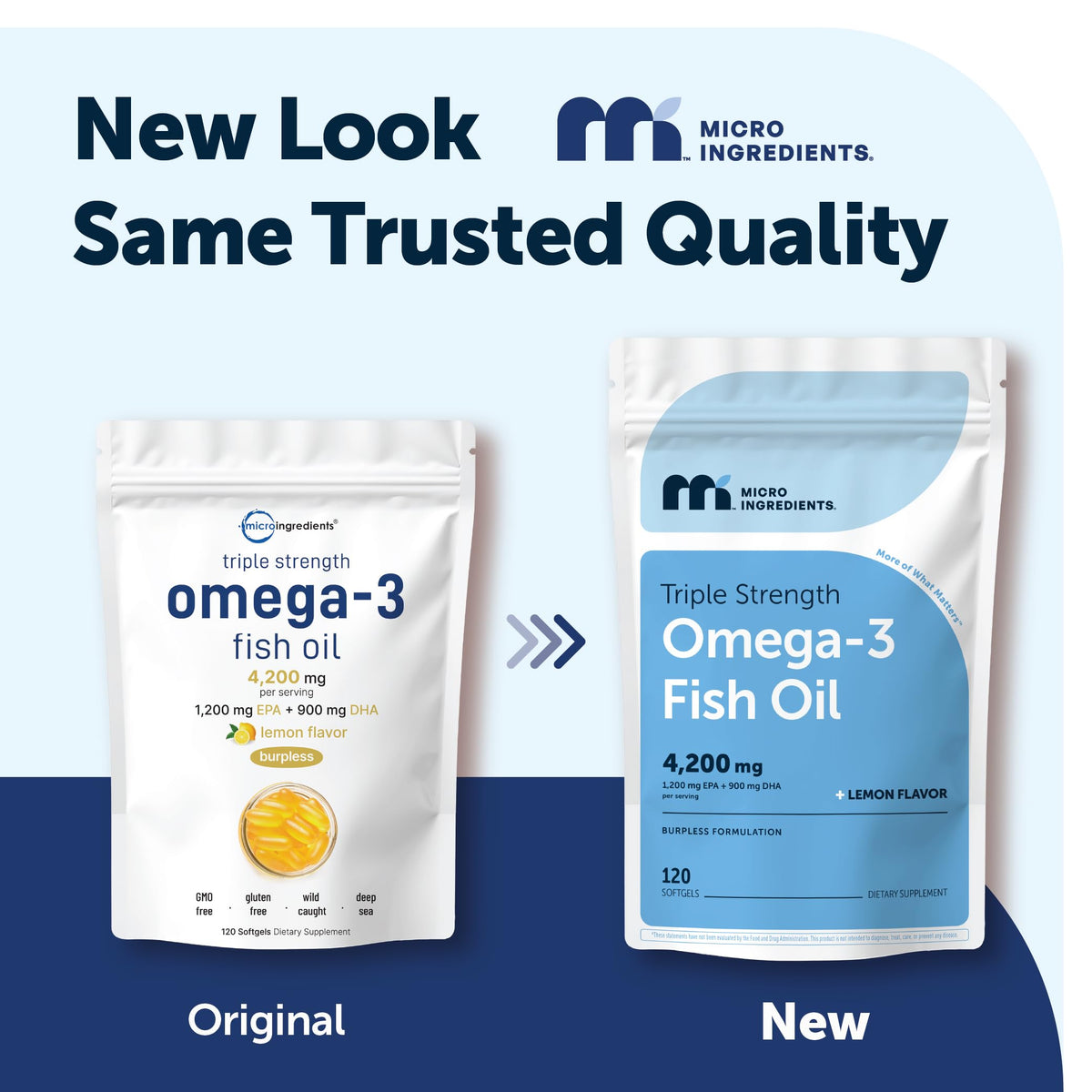 Vue arrière du sachet de Micro Ingredients Huile de Poisson Omega 3