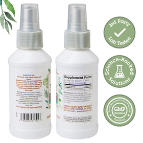 Vue arrière du spray TheraZinc montrant les ingrédients