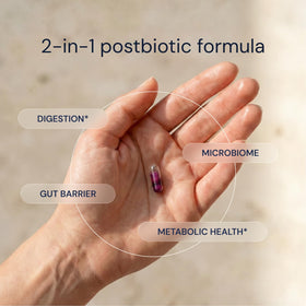 Vue avant des capsules microbiome essentielles Blueprint Bryan Johnson