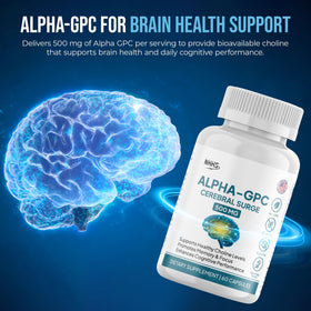 Vue avant des capsules NHHS Alpha GPC 500 mg