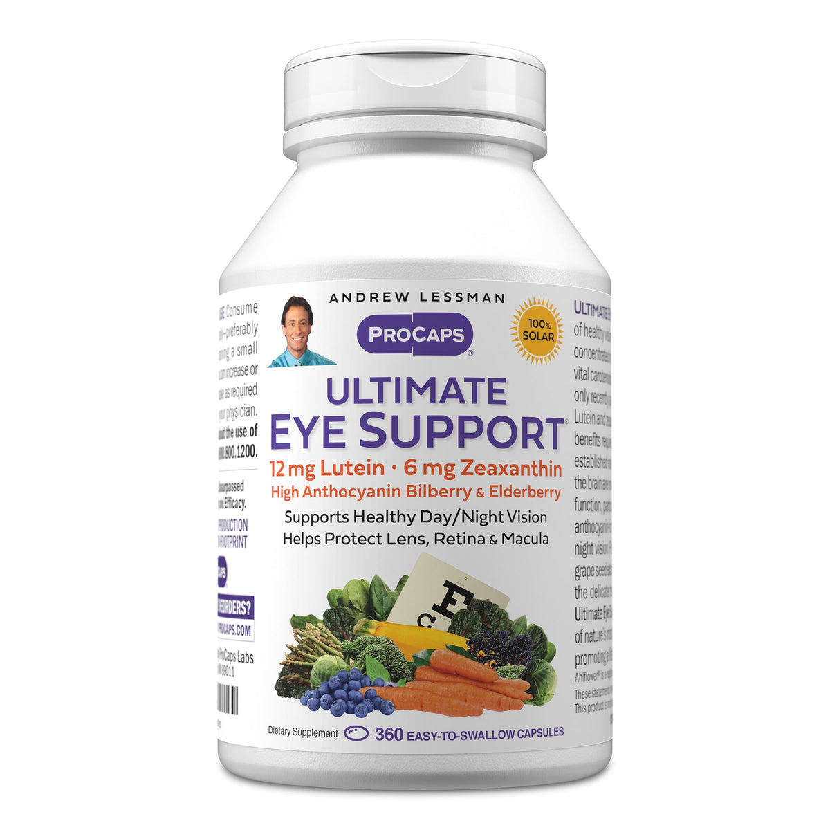 Vue avant des gélules ANDREW LESSMAN Ultimate Eye Support 360 gélules