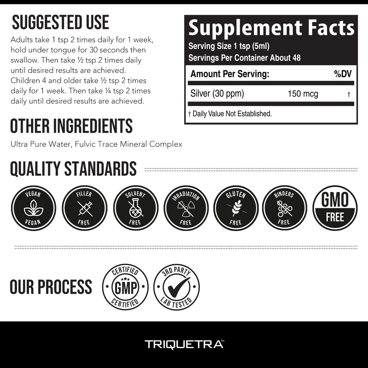 Vue d'ensemble de l'Argent Colloïdal Bioactif Triquetra Health