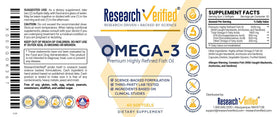 Vue d'ensemble de la bouteille de Omega 3-1800mg avec capsules