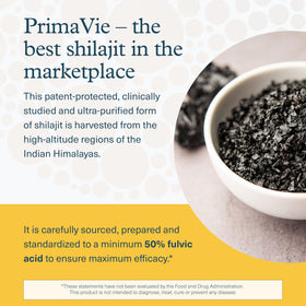 Vue d'ensemble de Youtheory Shilajit Avancé 500 mg avec le dosage indiqué