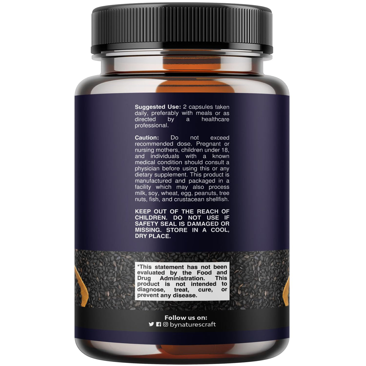 Vue d'ensemble des capsules d'huile de graines noires Natures Craft