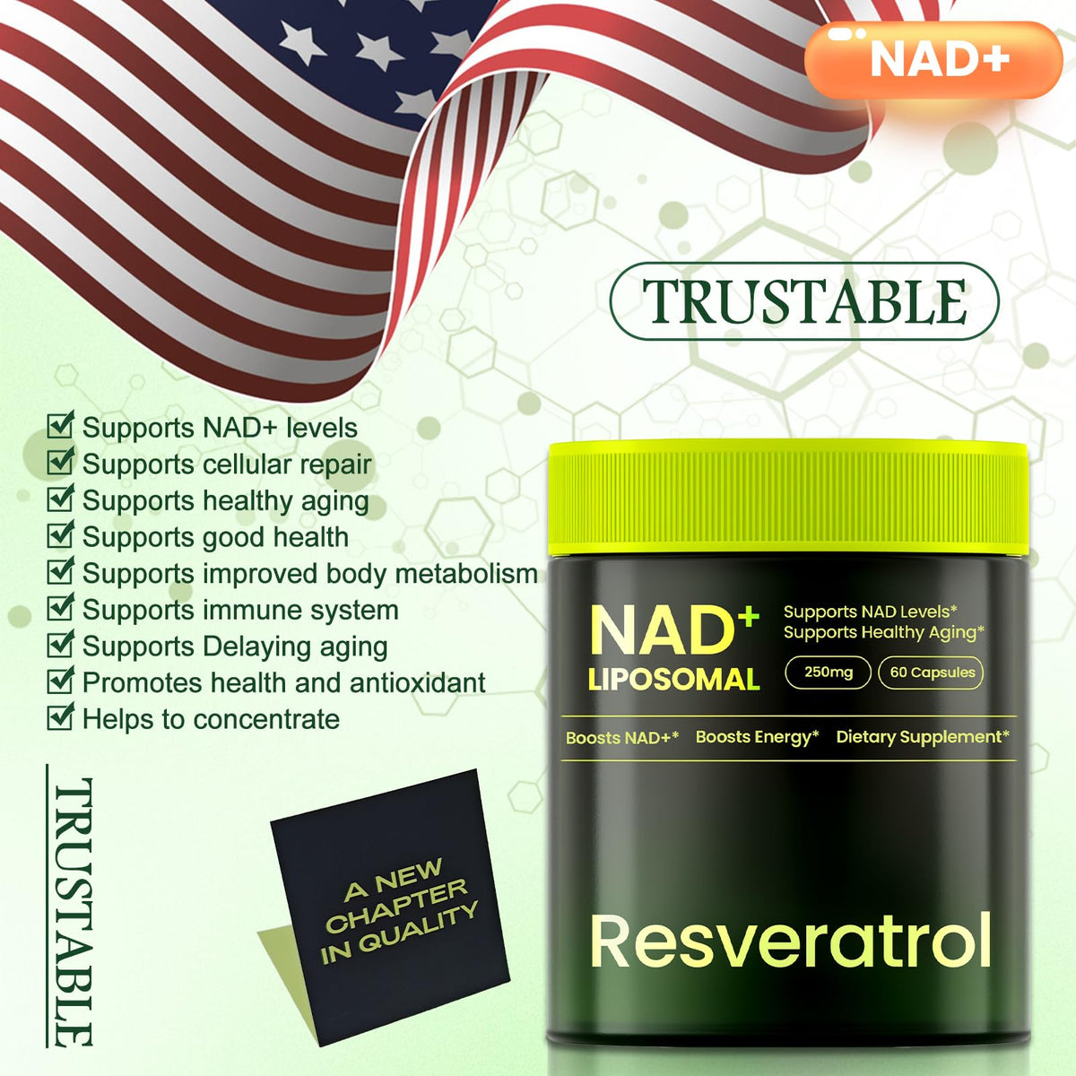 Vue d'ensemble des capsules de NAD+ de Lyndops