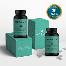 Vue d'ensemble des capsules Healus sur une table
