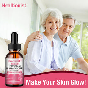 Vue d'ensemble des flacons Healtionist Liposomal Glutathione
