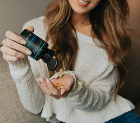 Vue d'ensemble des gélules Omega-3 SmarterVitamins dans leur emballage