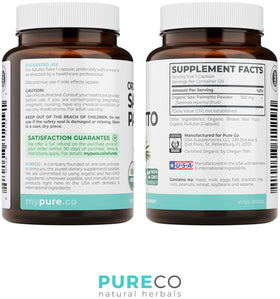 Vue d'ensemble du complément Saw Palmetto Bio de PURE CO