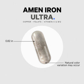 Vue d'ensemble du flacon Amen Iron Ultra+ sur un fond blanc