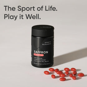 Vue d'ensemble du produit Saffran Sports Research avec ses gélules