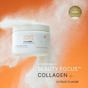 Vue de côté de la boîte de Beauty Focus Collagen+ Poudre