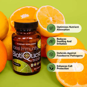 Vue de côté de la boîte de BiotiQuest Probiotiques Idéal daily wellnessé