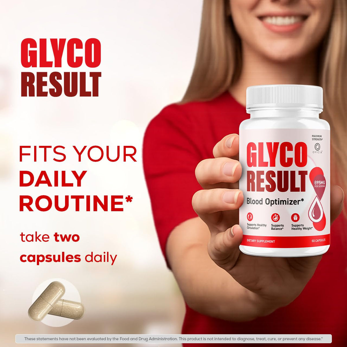 Vue de côté de la boîte de capsules Glyco Result