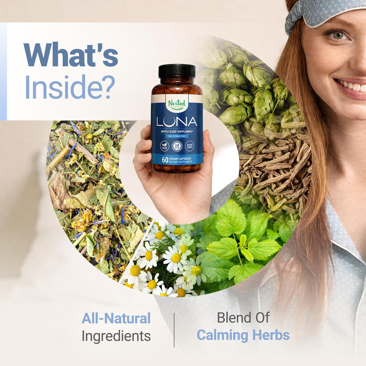 Vue de côté de la boîte de Nested Naturals Luna