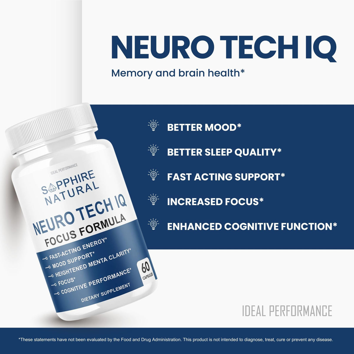 Vue de côté de la boîte de Neuro Tech IQ