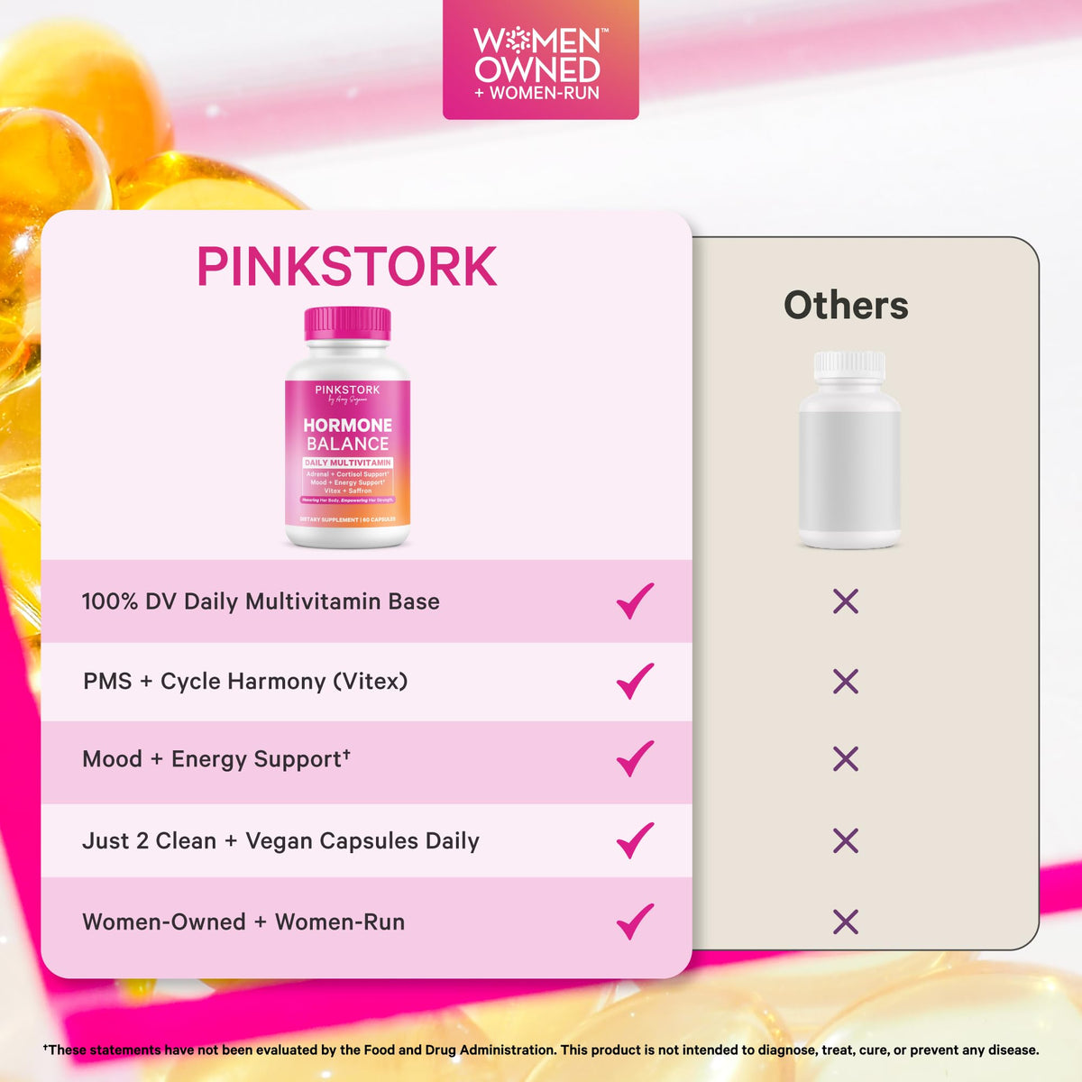 Vue de côté de la boîte de Pink Stork Multivitamine