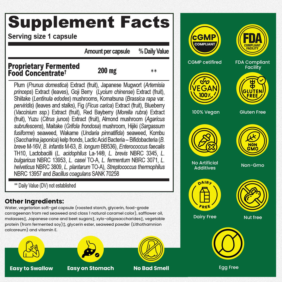 Vue de côté de la boîte de probiotiques 3-en-1 Essential Formulas