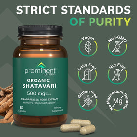 Vue de côté de la boîte de Prominent Nutrition Shatavari