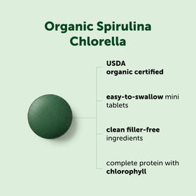 Vue de côté de la boîte de Spiruline Chlorella Mini-Tablettes