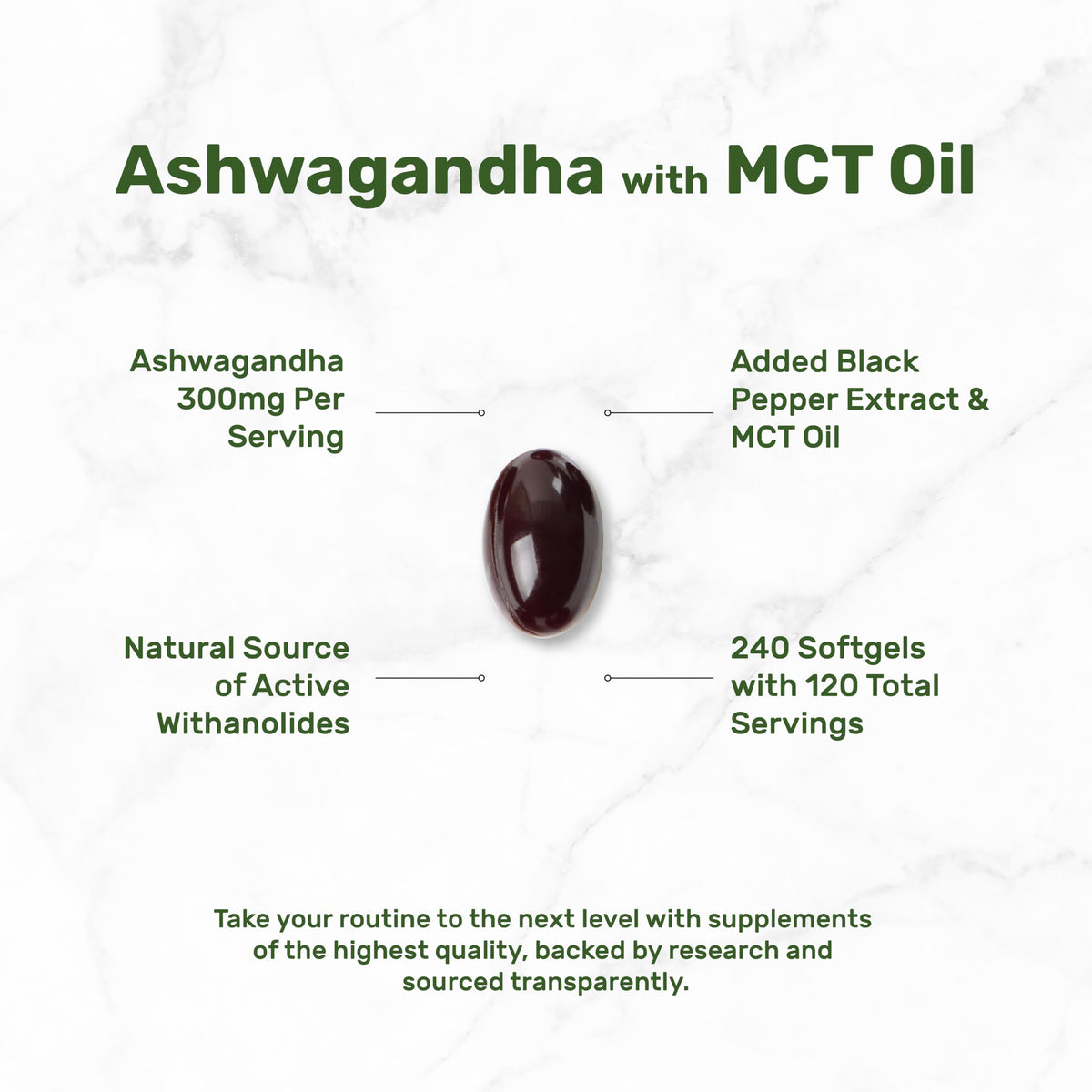 Vue de côté de la bouteille d'extrait d'ashwagandha DEAL SUPPLEMENT