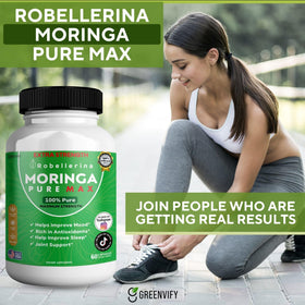 Vue de côté de la bouteille de GRENVIFY Robellerina Moringa Pure Max