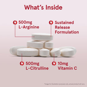 Vue de côté de la bouteille Jarrow Formulas Arginine-Citrulline Sustain