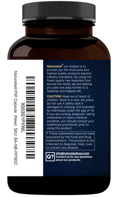 Vue de côté de la bouteille NatureBell P5P Vitamine B6